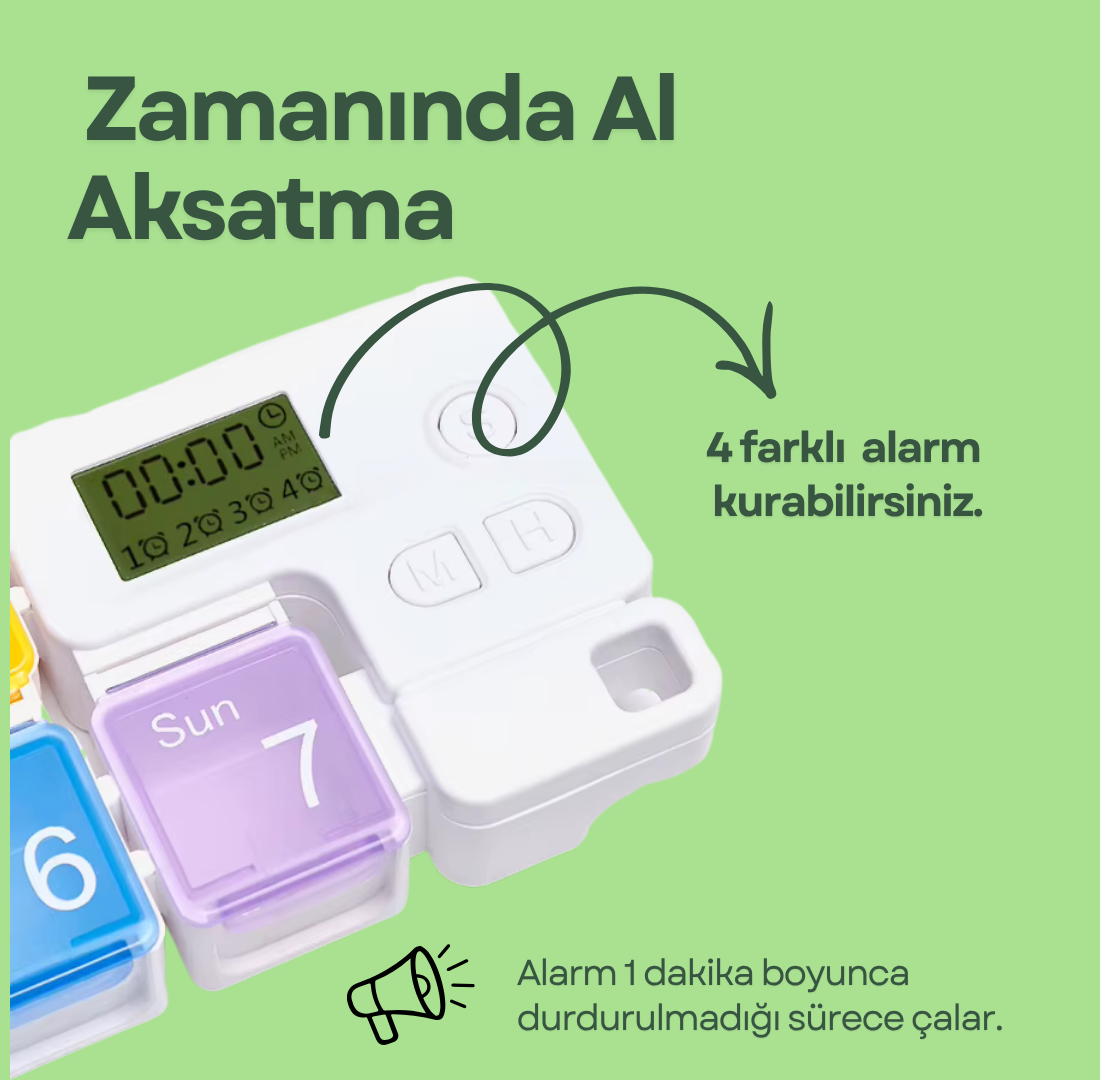 7 Bölmeli Alarmlı Kutu